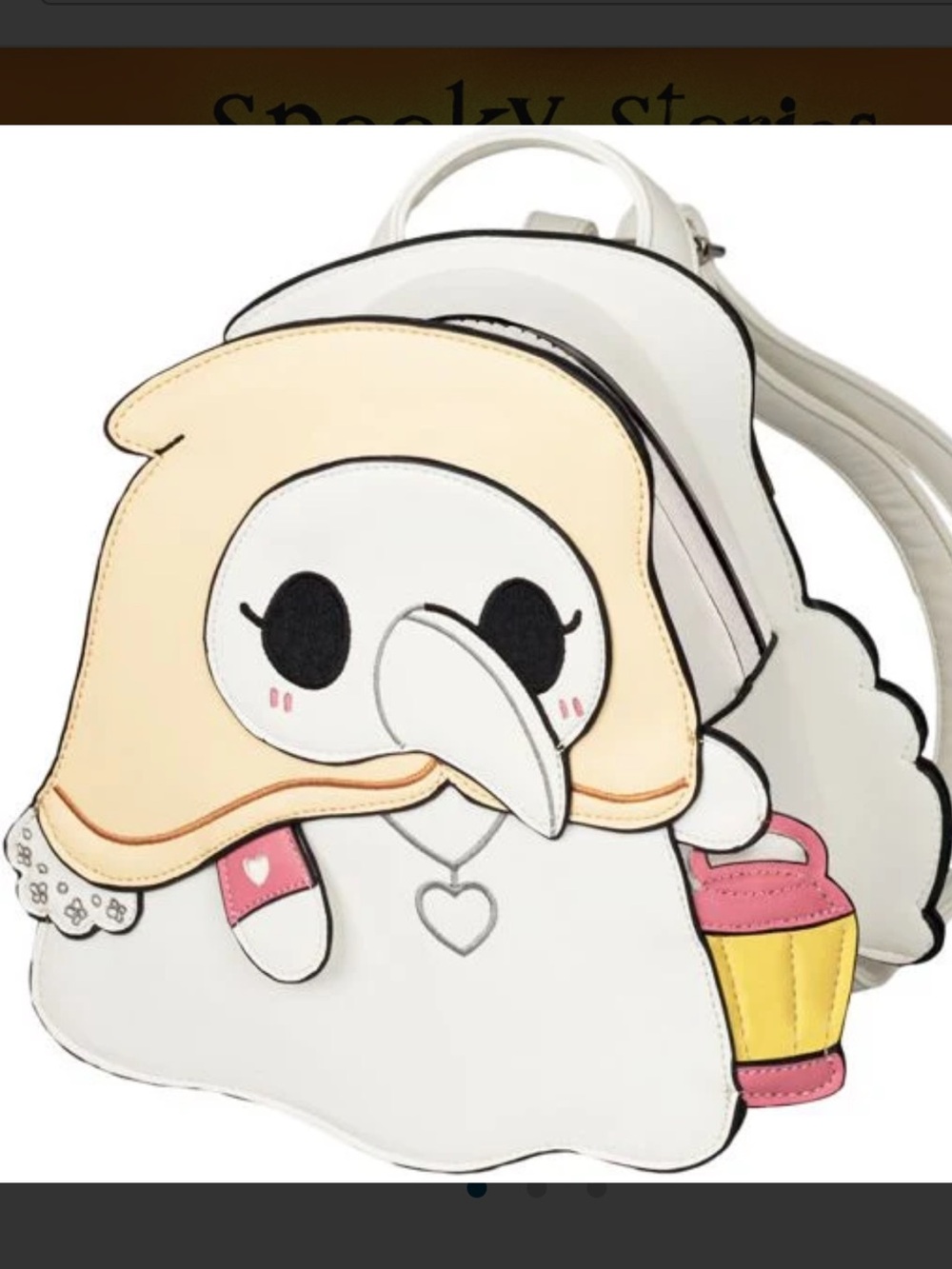 Cute Plague Nurse Character Mini Backpack in White, Cream & Pink